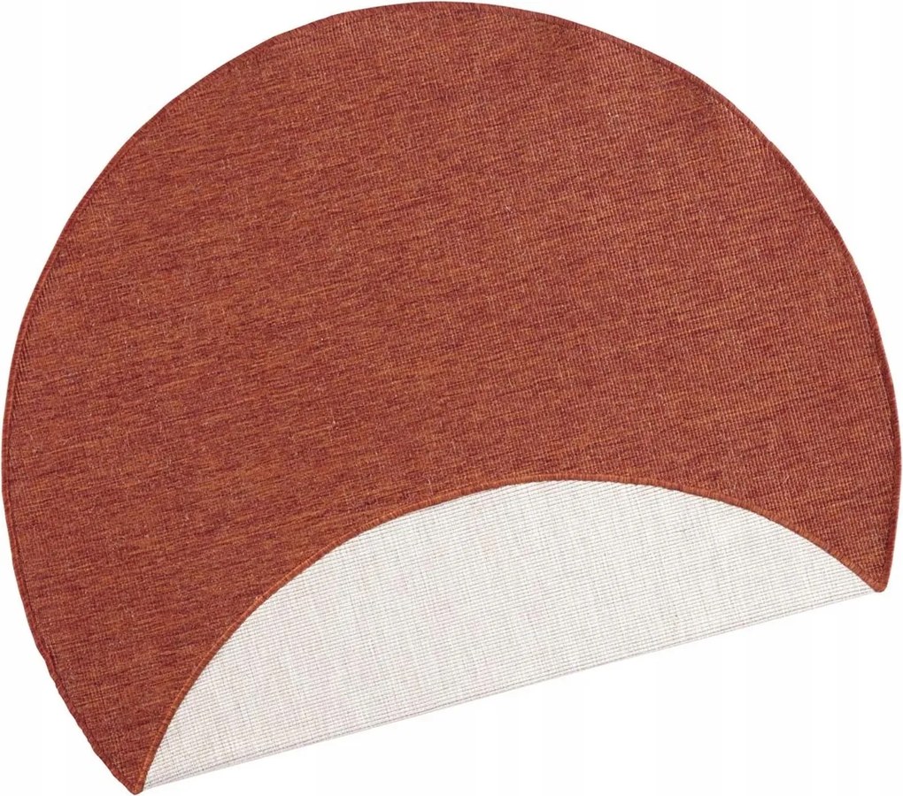 Kerek szőnyeg teraszra 200cm,kétoldalas,zsinóros tégla krém lapos