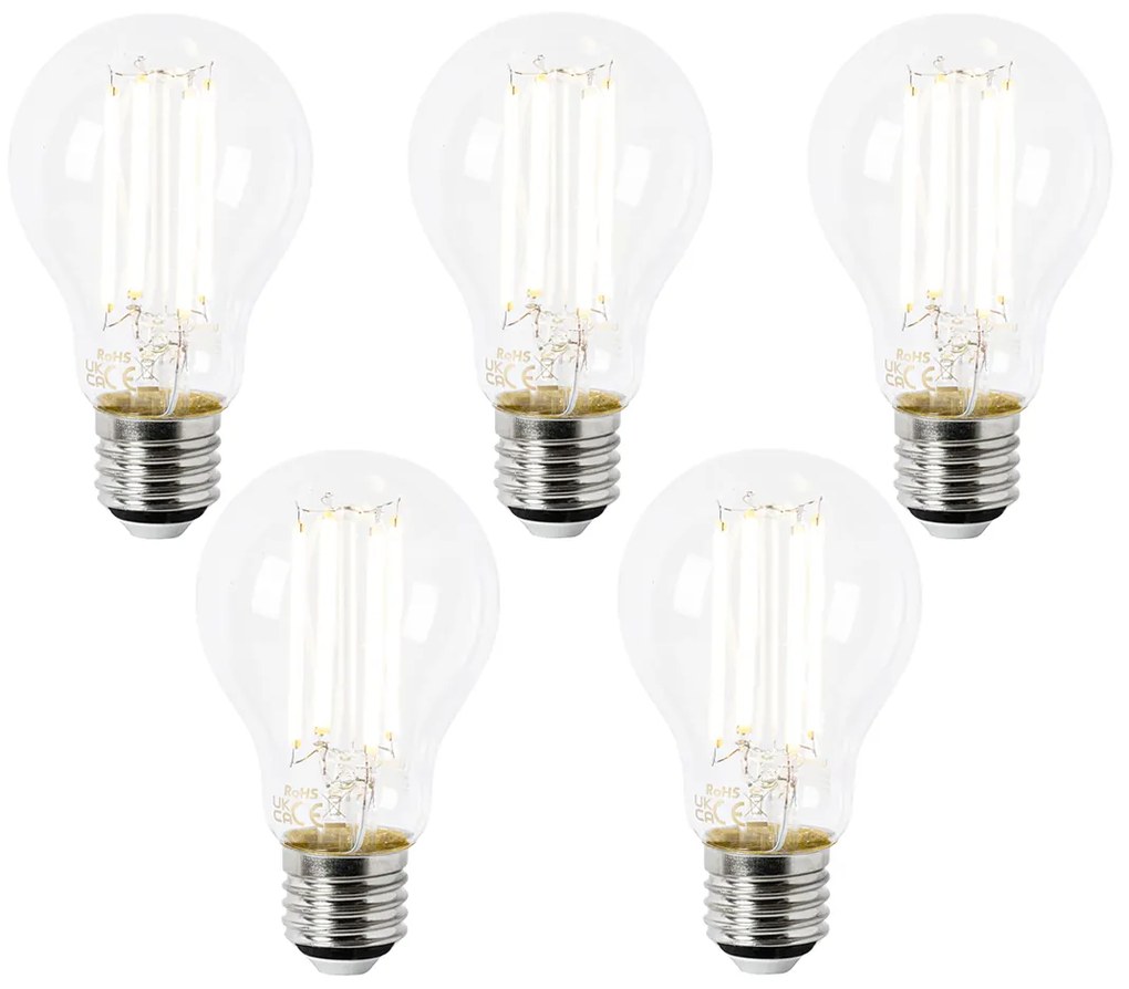 5 darabos E27 LED izzó A60 átlátszó 2,2W 470 lm 2700K készlet
