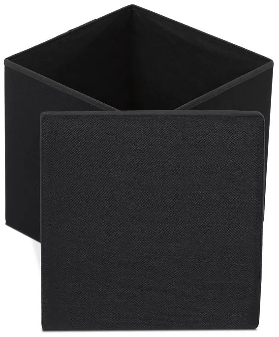 Fekete Szövet Tárolós Puff. TAB-461 BK2