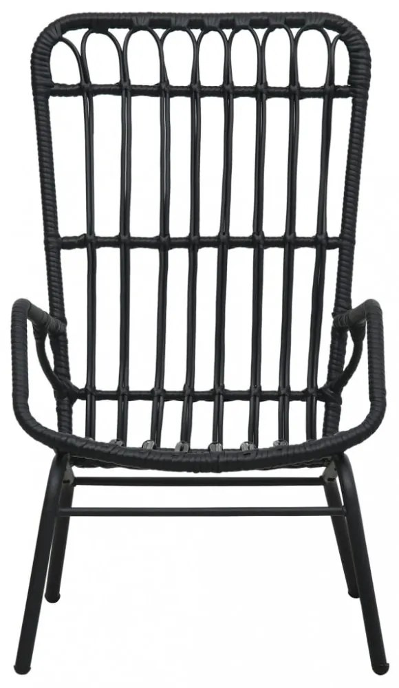 fekete polyrattan kerti szék
