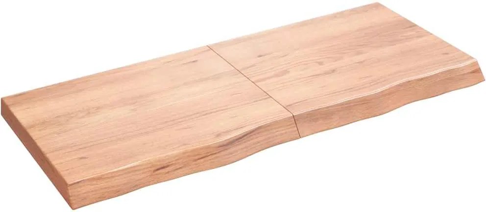 vidaXL világosbarna kezelt tömör tölgyfa asztallap 120x50x(2-6) cm