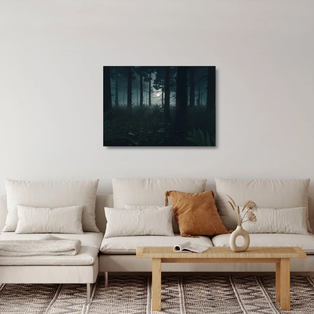 Kép - Páfrányok a holdfényben (üvegen) (70x50 cm)