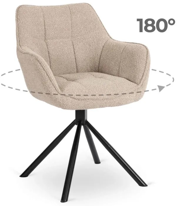 Forgó Étkezőszék Bézs Színben. PEONY