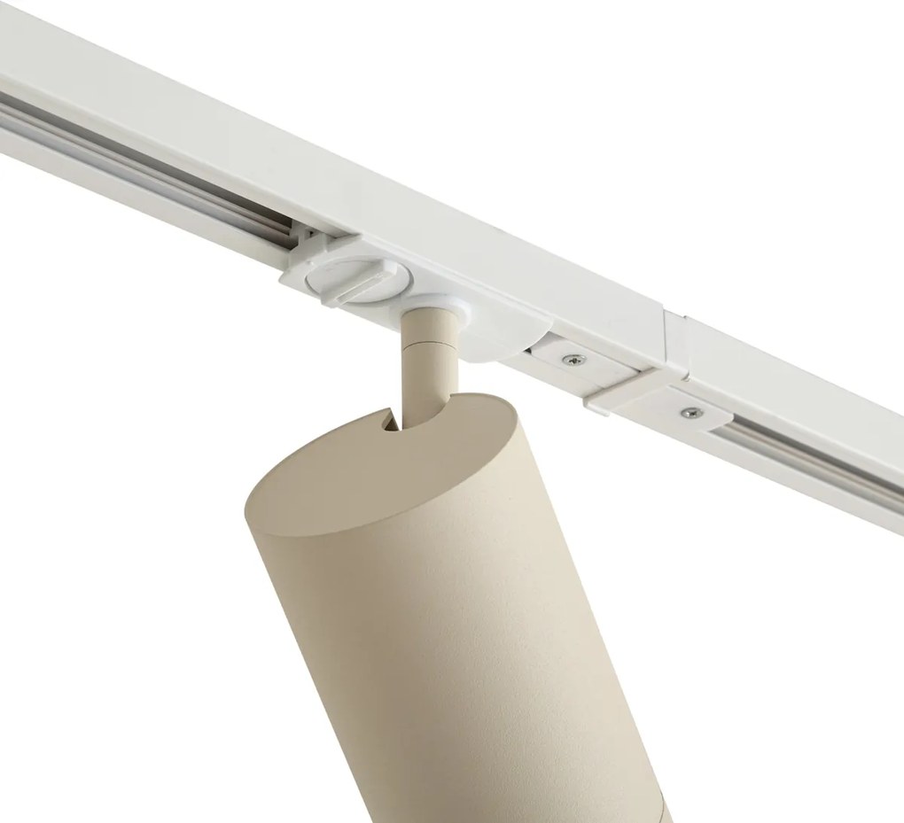 Modern sínrendszer 3 spotlámpával fehér bézs színben 1 fázisú GU10 70mm - Iconic Jeana Luxe