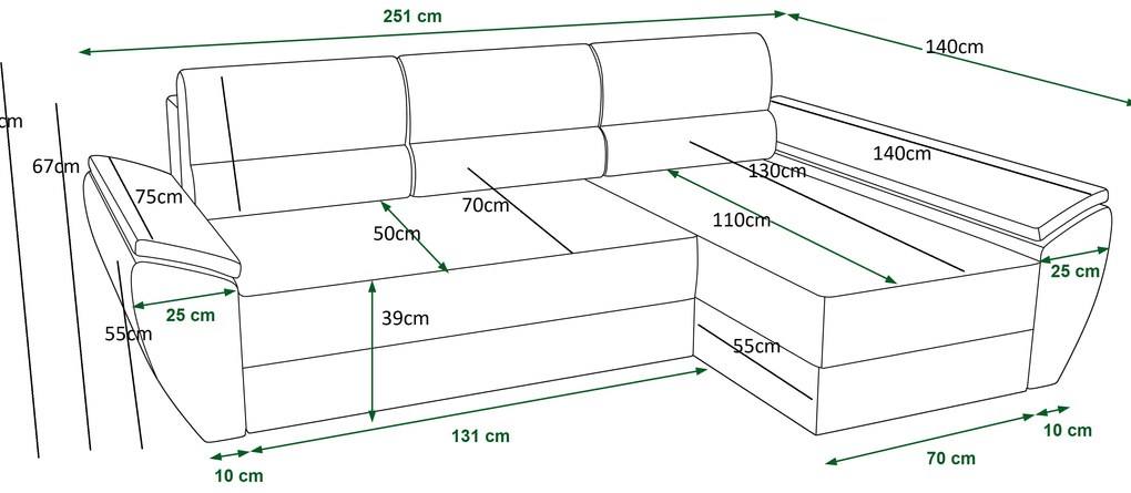 Sarok ülőgarnitúra Radiant L3 (sárga) (J). Akció -20%. 1057481