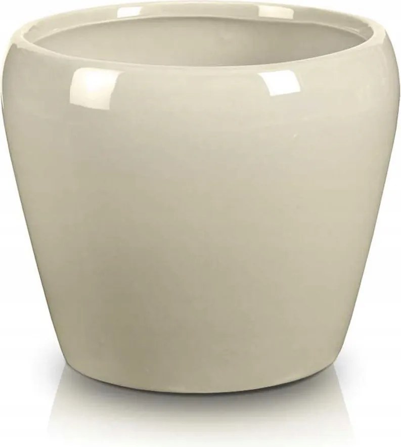 Virágcserép dekoratív 12,5 cm krémszínű