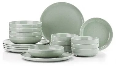 18 részes étkészlet zöld/porcelán