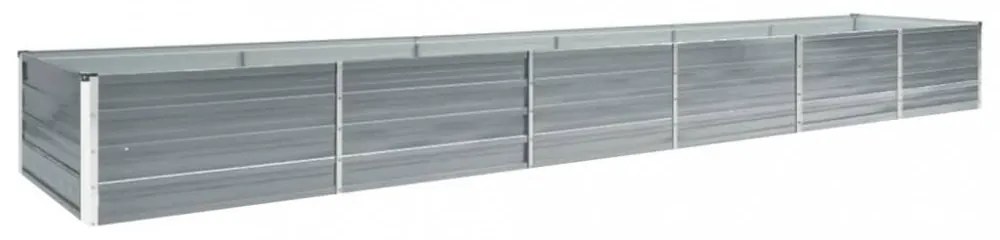 Szürke horganyzott acél kerti virágtartó 480 x 80 x 45 cm