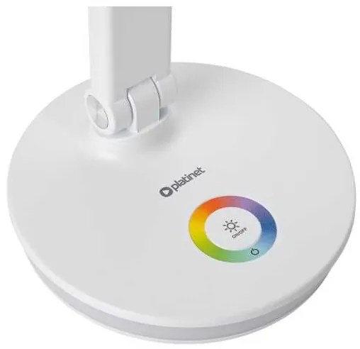 Platinet asztali lámpa 12 W, RGB világítás + USB, fehér