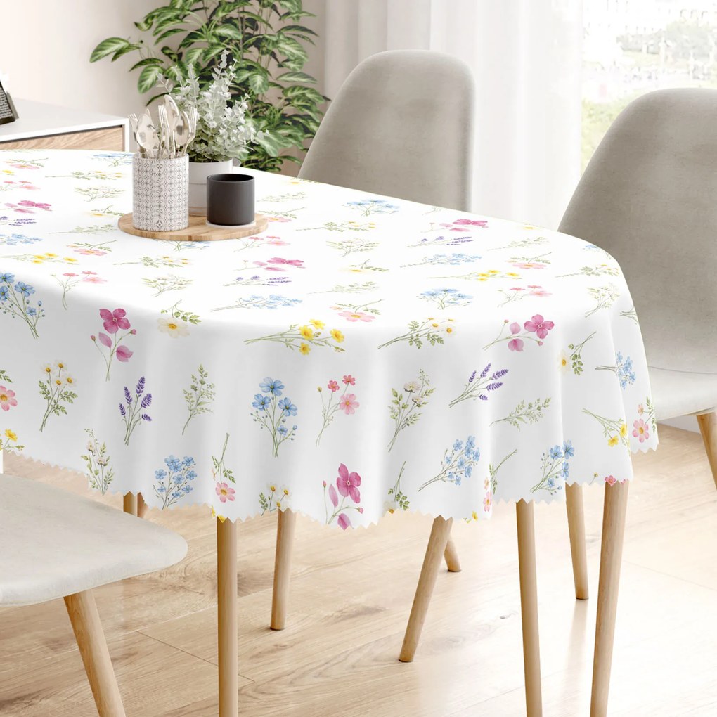 Goldea ovális teflonos terítő - virágoskert 140 x 200 cm