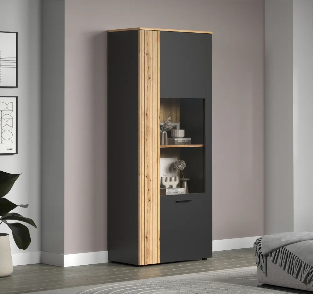 Vitrin, grafit/evoke tölgy, ESENA 1D1W
