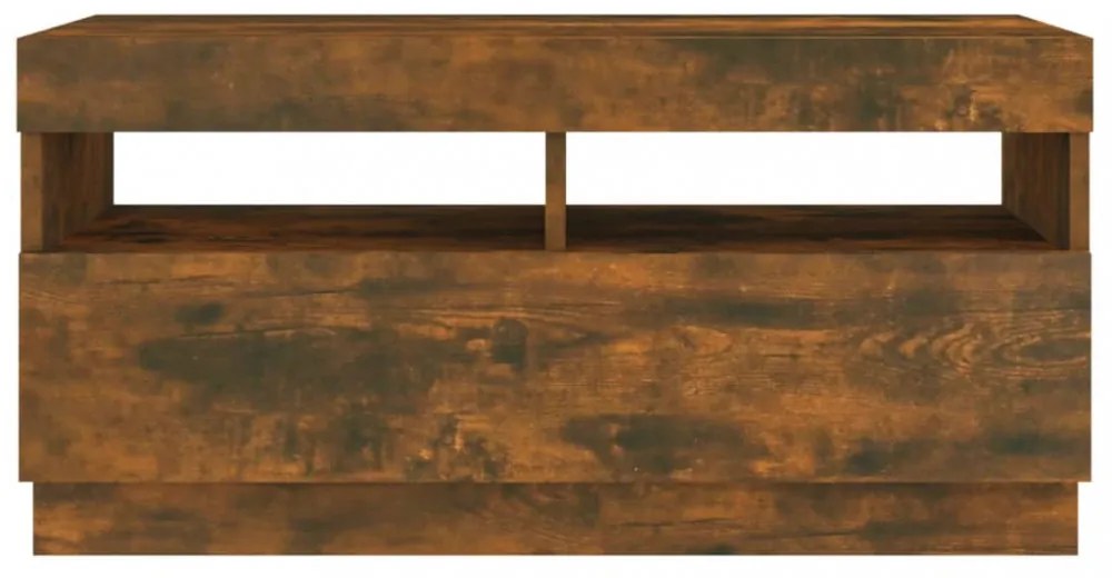 füstös tölgy színű TV-szekrény LED-világítással 80 x 35 x 40 cm