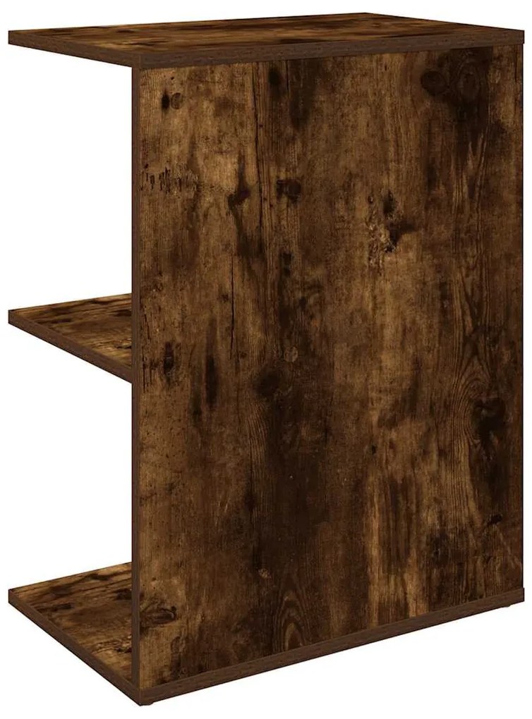 2 db füstös tölgy színű szerelt fa éjjeliszekrény 46,5x29x61 cm