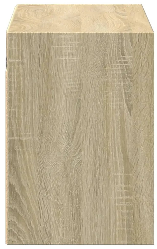 sonoma tölgy színű fali TV-szekrény LED-ekkel 100x31x45 cm