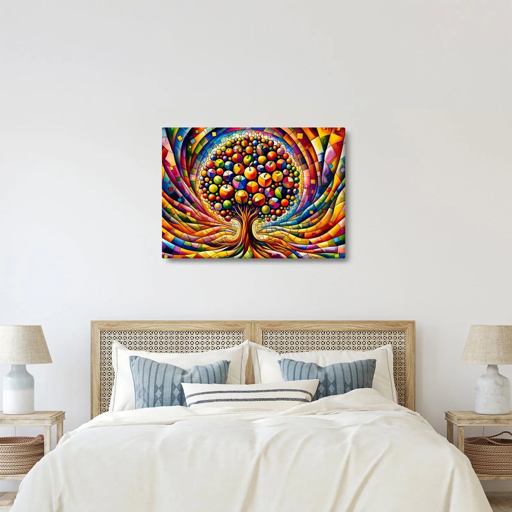 Kép – Színes fa almákkal (70x50 cm)