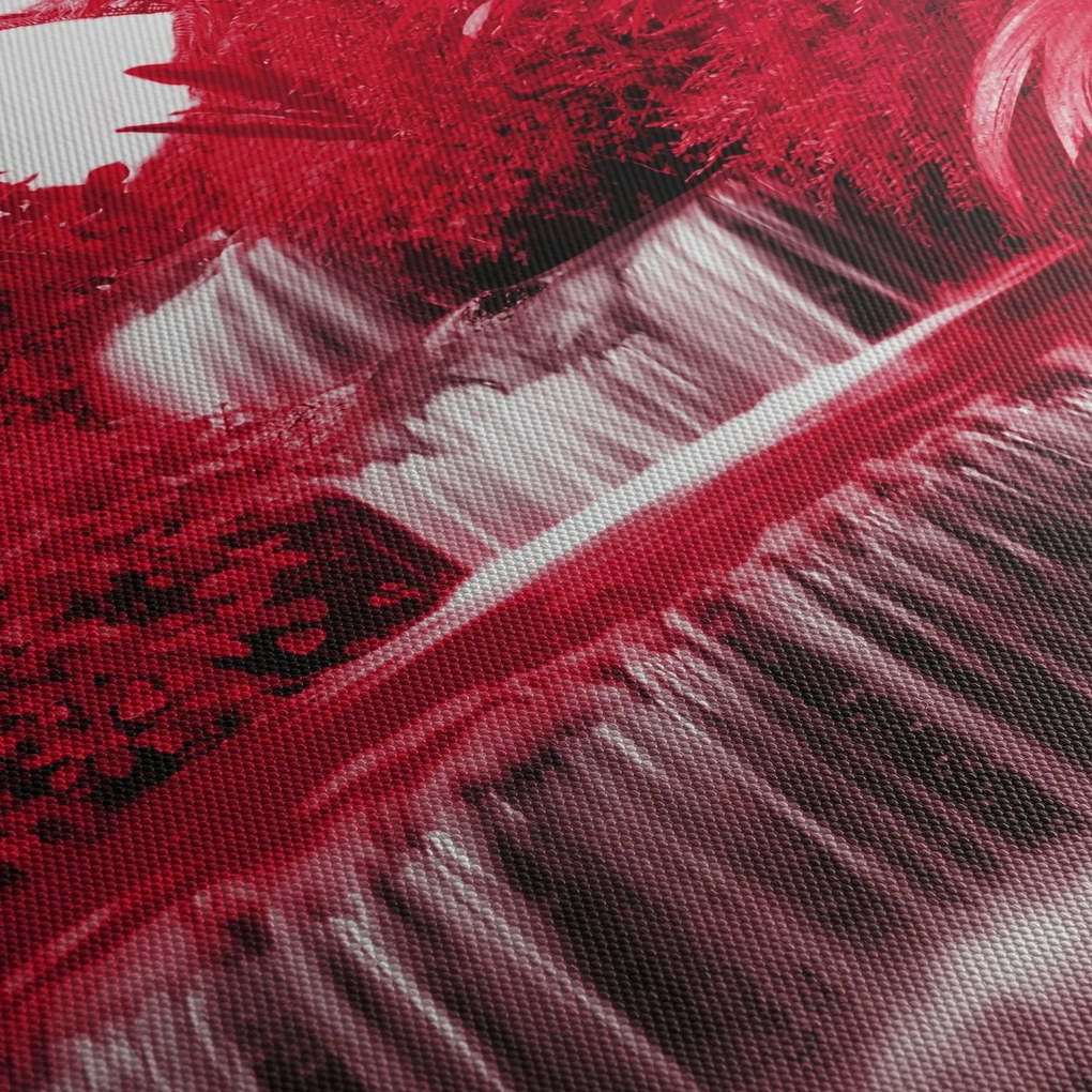 Kép - Indonéziai vízesések piros színben (120x50 cm)