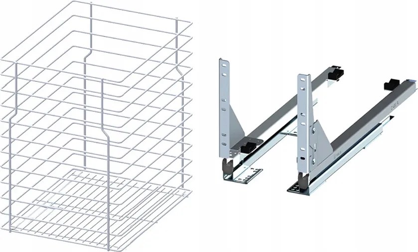 Cargo kosár alsó szekrényhez 50cm 500 Fehér 1p csendes ház Rejs teljes kihúzással