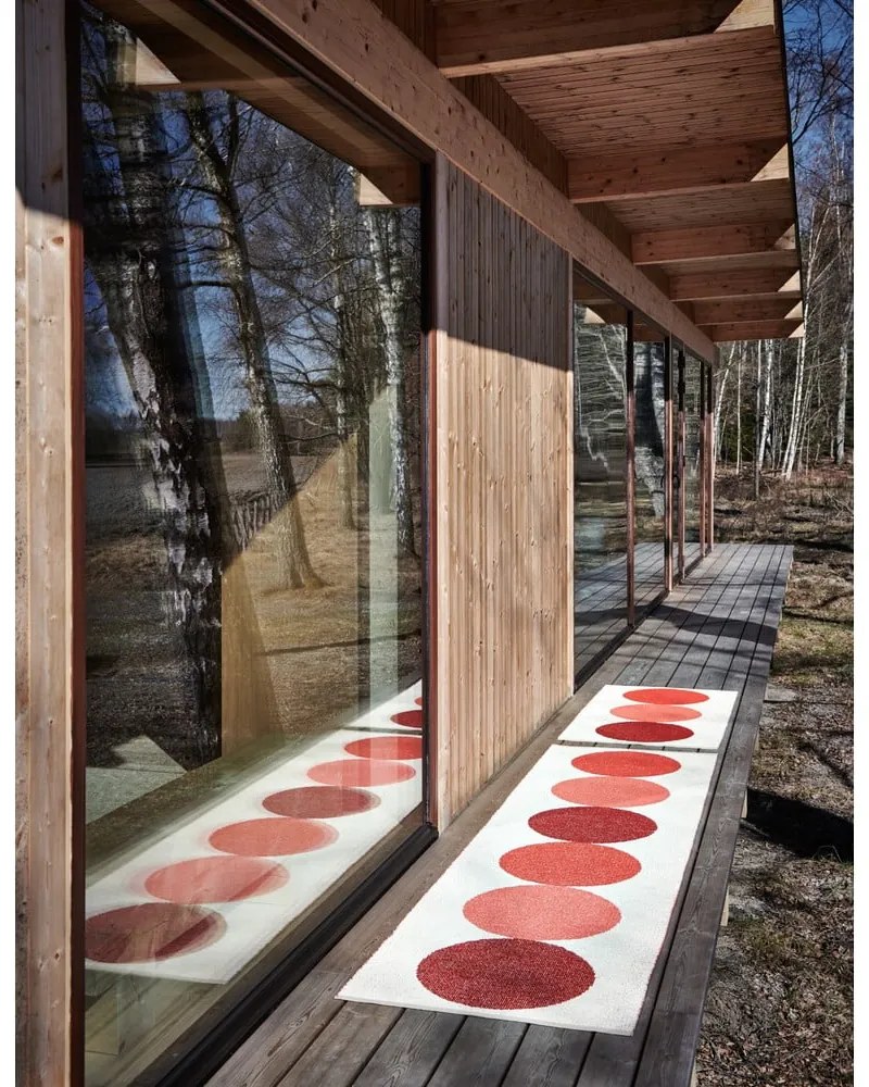 Piros-krémszínű kültéri-beltéri futószőnyeg 70x280 cm Otto Berry – Pappelina