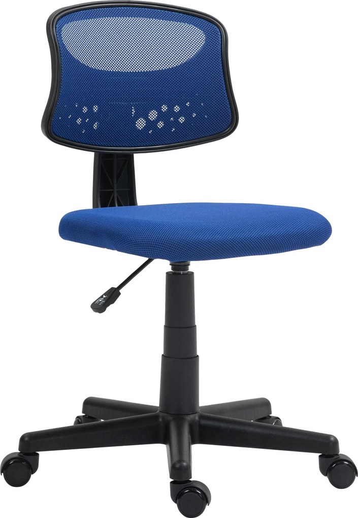 HOMCOM Karfa Nélküli Ergonomikus Irodai Szék Forgószék Lélegző Hálós Háttámlával, Állítható Magasságú Irodai Szék 120 kg Teherbírás Kék | Aosom