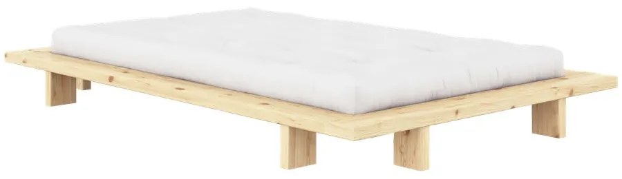Natúr színű borovi fenyő egyszemélyes ágy ágyráccsal 120x200 cm Japan – Karup Design