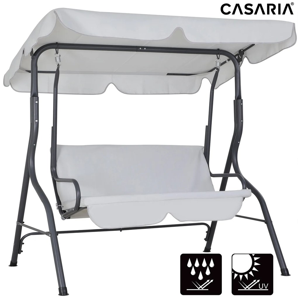 Casaria® Kerti hinta Holywood - világosszürke