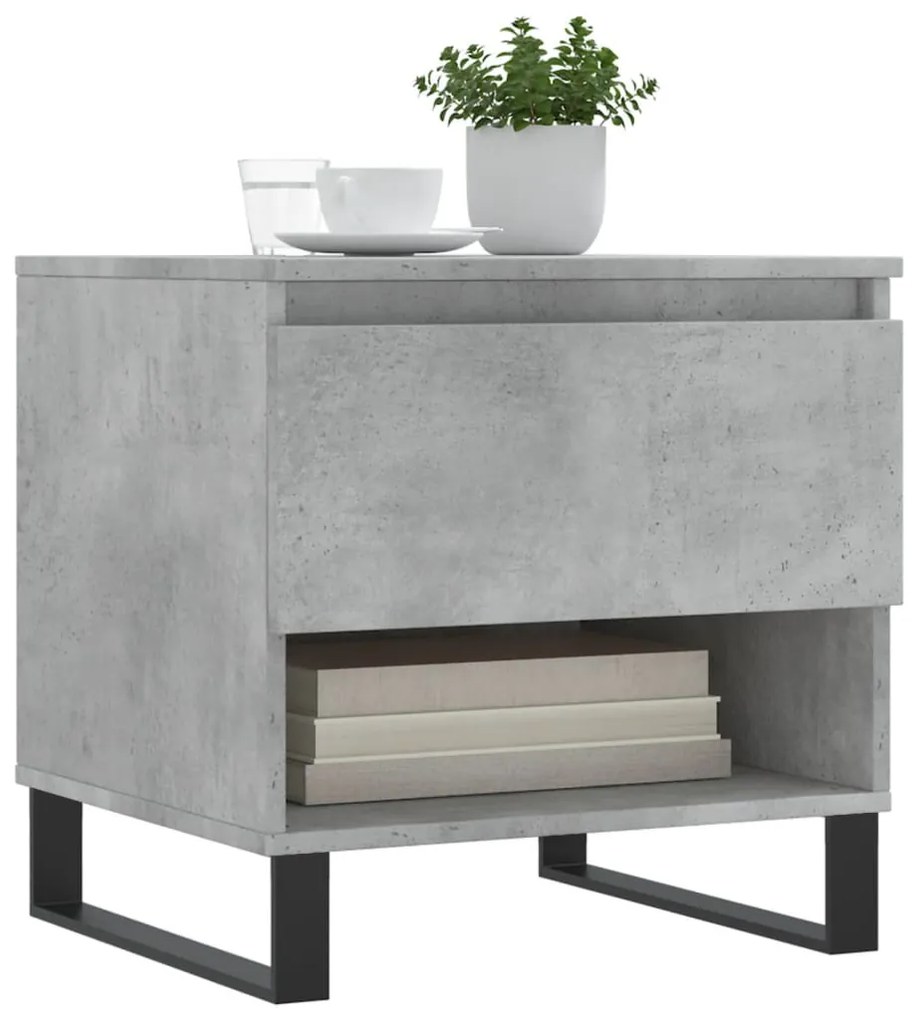 2 db betonszürke szerelt fa dohányzóasztal 50 x 46 x 50 cm