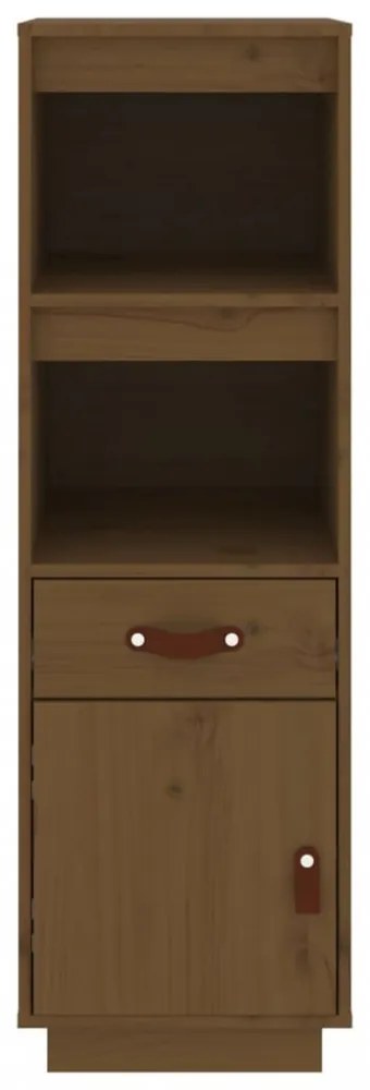 mézbarna tömör fenyőfa magasszekrény 34 x 40 x 108,5 cm