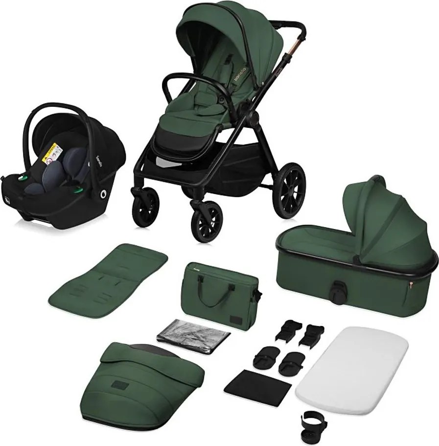 Lionelo - Kombinált 3 az 1-ben babakocsi LAYLA Green Forest