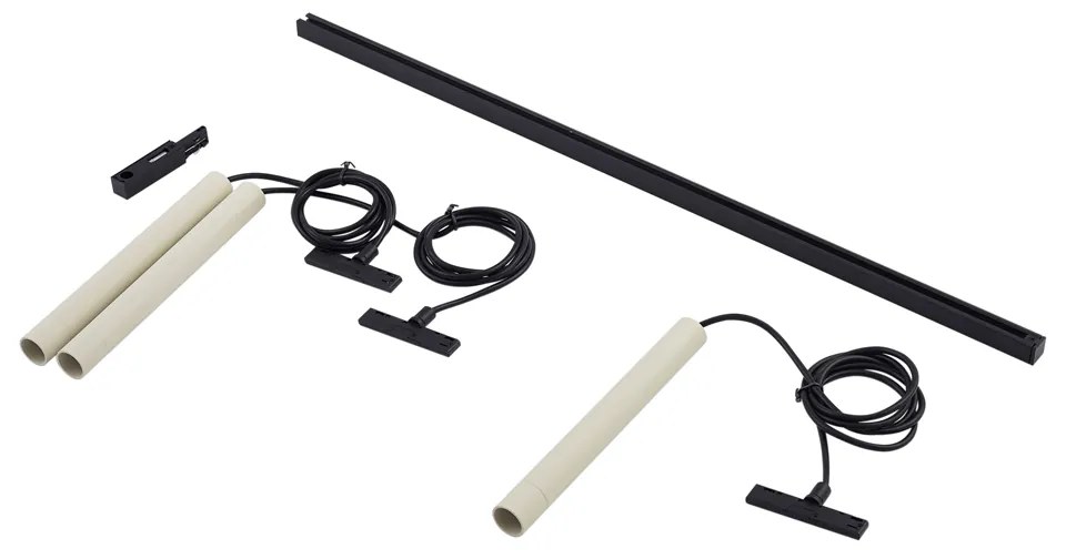 Modern sínrendszer 3 bézs és fekete függőlámpa - Slimline Keno