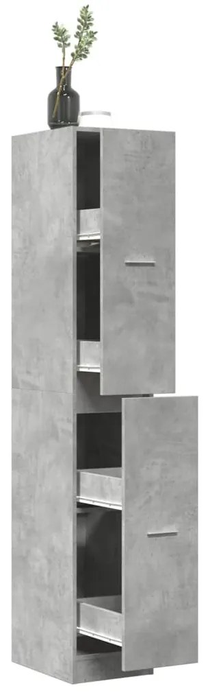 betonszürke szerelt fa patikaszekrény 30 x 41 x 174,5 cm