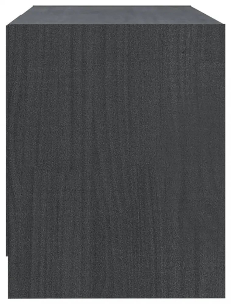 szürke tömör fenyőfa TV szekrény 80 x 31 x 39 cm