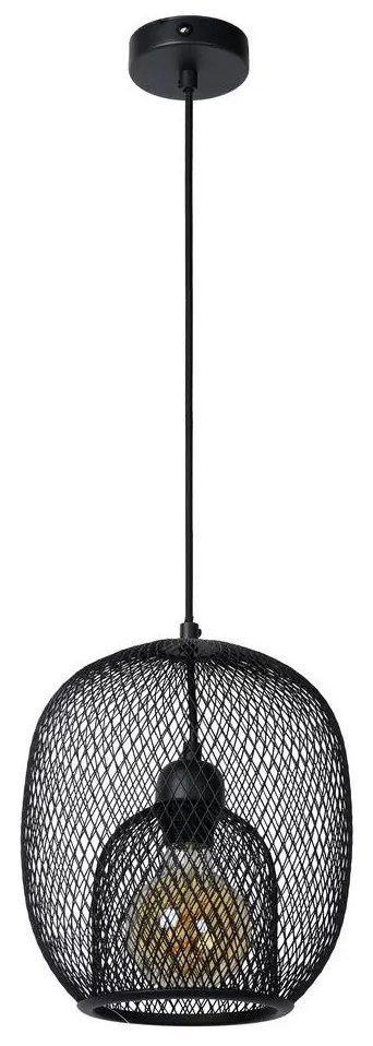 Lucide 78396/01/30 - Csillár zsinóron JERREL 1xE27/40W/230V fekete