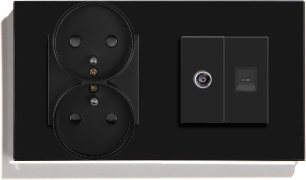 Dupla Üveg Érintkező Aljzat Tv Dugó Internet Antenna RJ45 CAT5