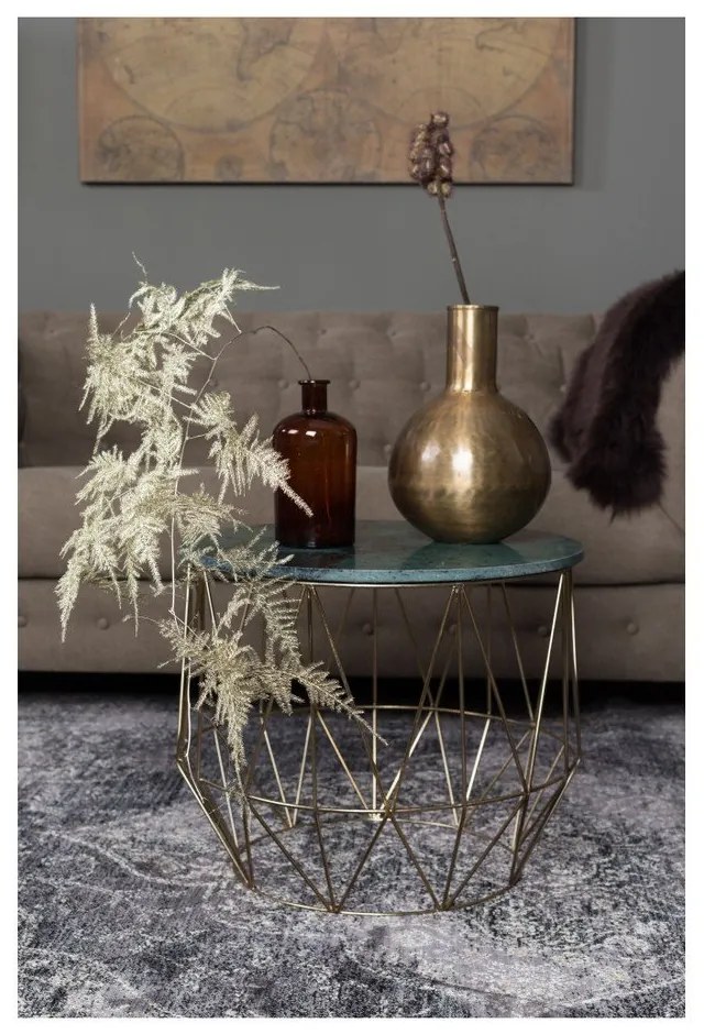 Tárolóasztal márvány lappal, ⌀ 51 cm - Dutchbone