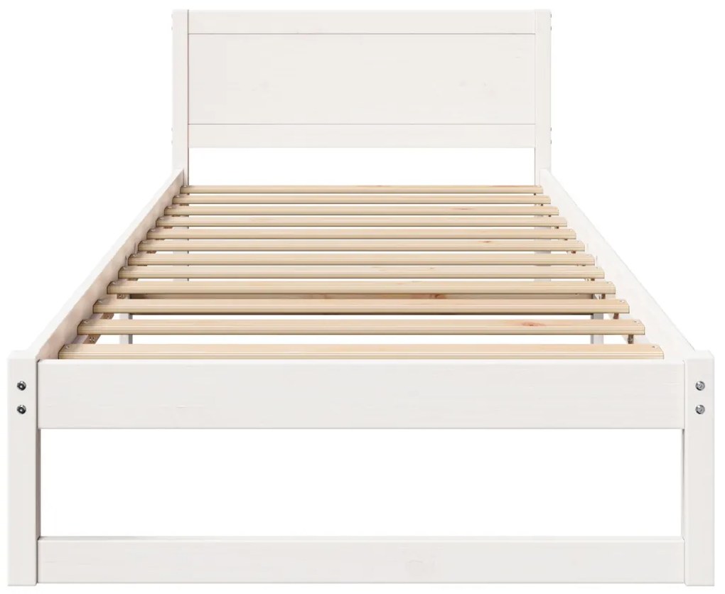 Ágykeret Fehér Fa 90 x 200 cm Minimalista ágykeret