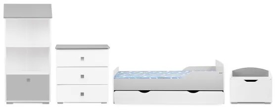 Szekrény PABIS 87x83 cm fehér/szürke