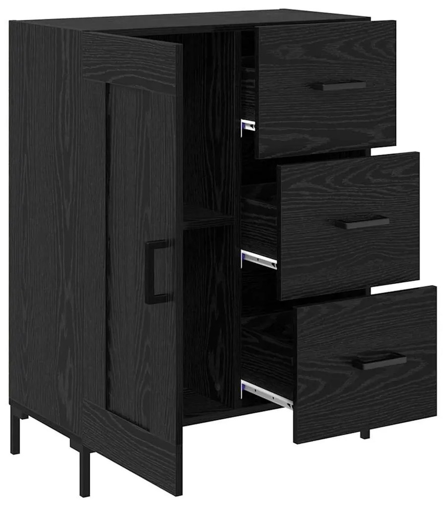 Széf fiókkal Musta tammi 69.5 x 34 x 90 cm Faanyag