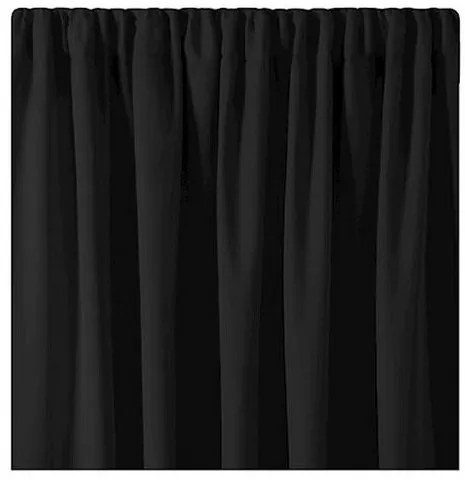 AmeliaHome Blackout Oxford Pleat függöny, fekete, 140 x 245 cm