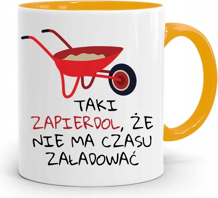 Sárga Építőipari Bögre Barkácsoló Ajándék fényképes nyomtatással