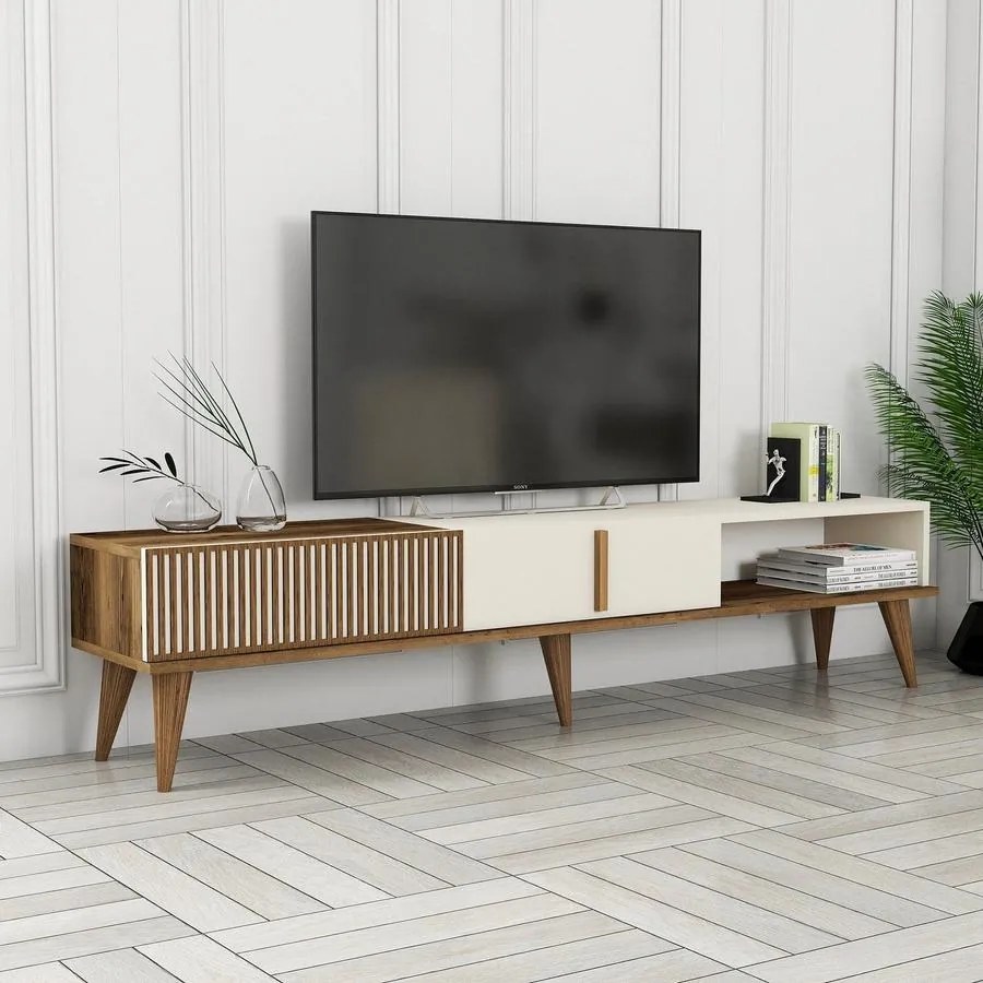 TV szekrény Milan Alt - Diós, Krém