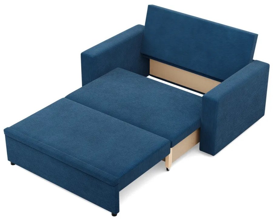 Zeus kanapé, kordbársony, hab töltet, egyenes kartámasz, kék