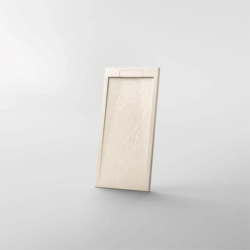 AREZZO design STONE pala hatású öntött márvány zuhanytálca, 120x90 cm-es, beige (2 doboz)