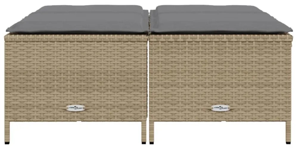 vidaXL 4 db bézs polyrattan kerti szék párnákkal