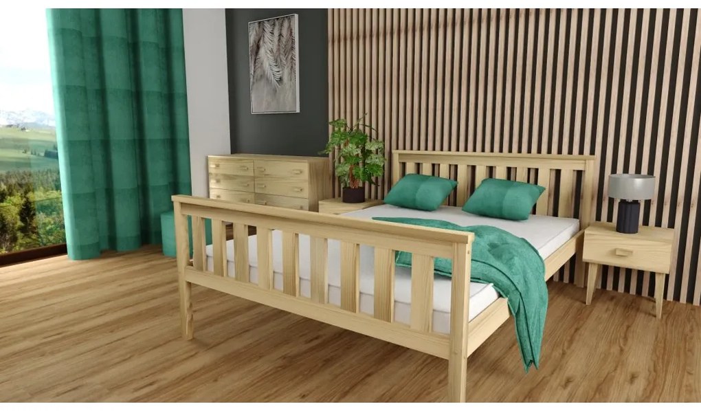 Ágy KALEA 140 x 200 cm, fenyőfa Matrac: Coco Maxi matrac 20 cm, Ágyrács: Deszkás ágyráccsal