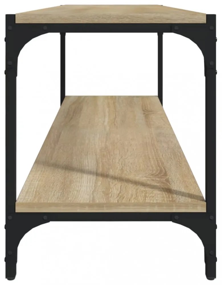 sonoma tölgy színű szerelt fa és acél TV-szekrény 100x33x41 cm
