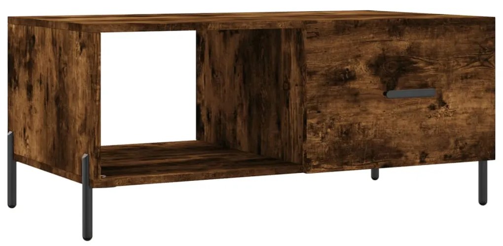 Füstös tölgy színű szerelt fa dohányzóasztal 90 x 50 x 40 cm