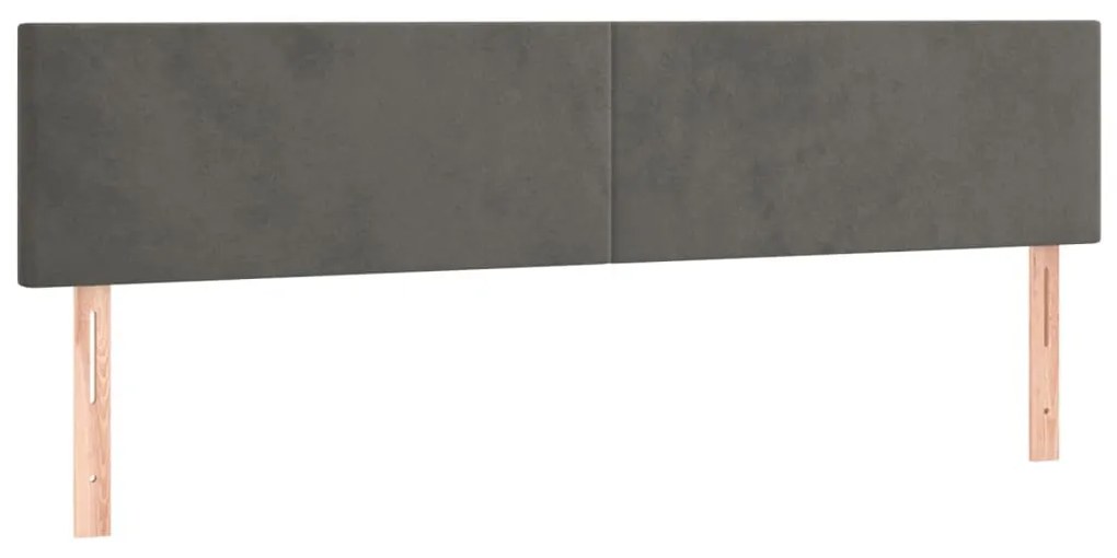 2 db sötétszürke bársony fejtámla 90x5x78/88 cm