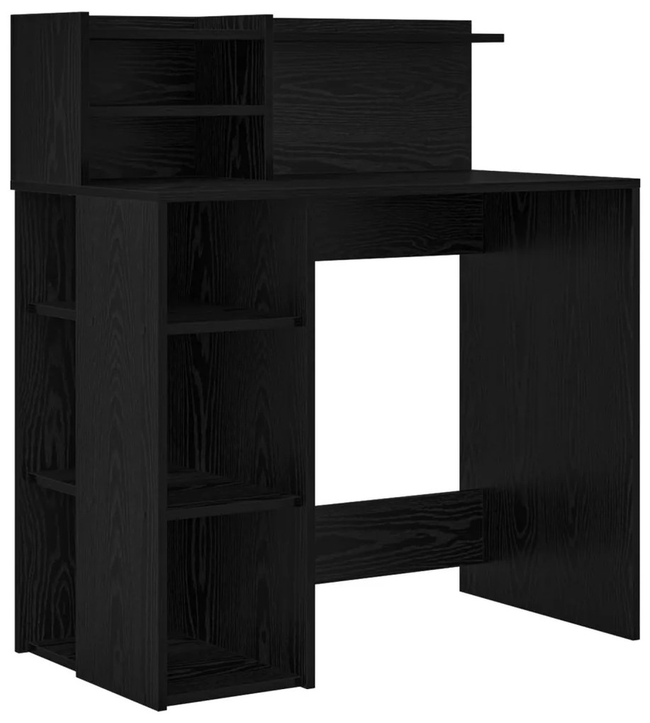 vidaXL Íróasztal tárolóval Fekete tölgy 90x48x101.5 cm Szerelt fa