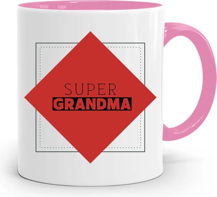 Rózsaszín Bögre Nagymamáknak Grandma nyomott mintával