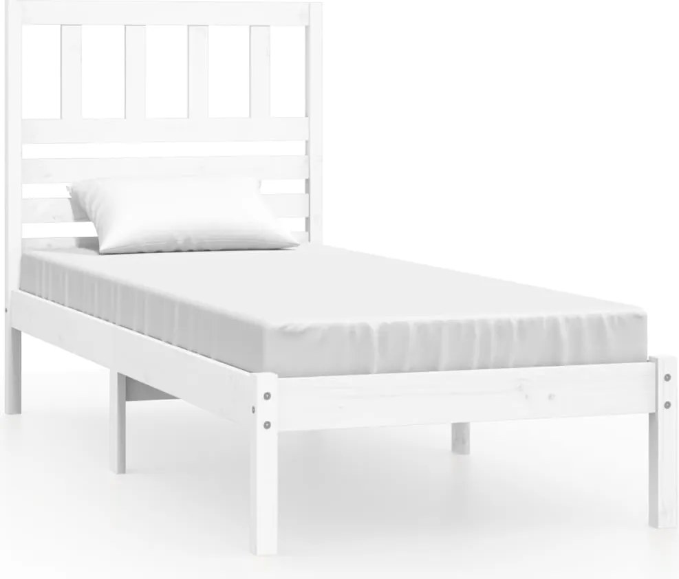 vidaXL fehér tömör fenyőfa ágy matrac nélkül 75 x 190 cm